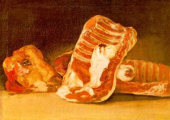 Francisco De Goya : Still-Life with Sheep's Head